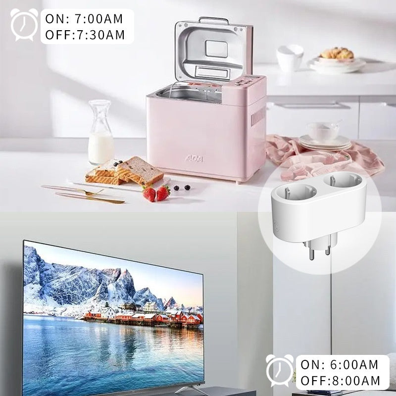 Graffiti European Standard 16A Smart WiFi Plug 2-in-1 Power