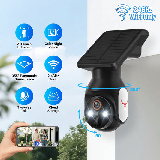 Home Security Monitoring Wireless Solar Battery Camera